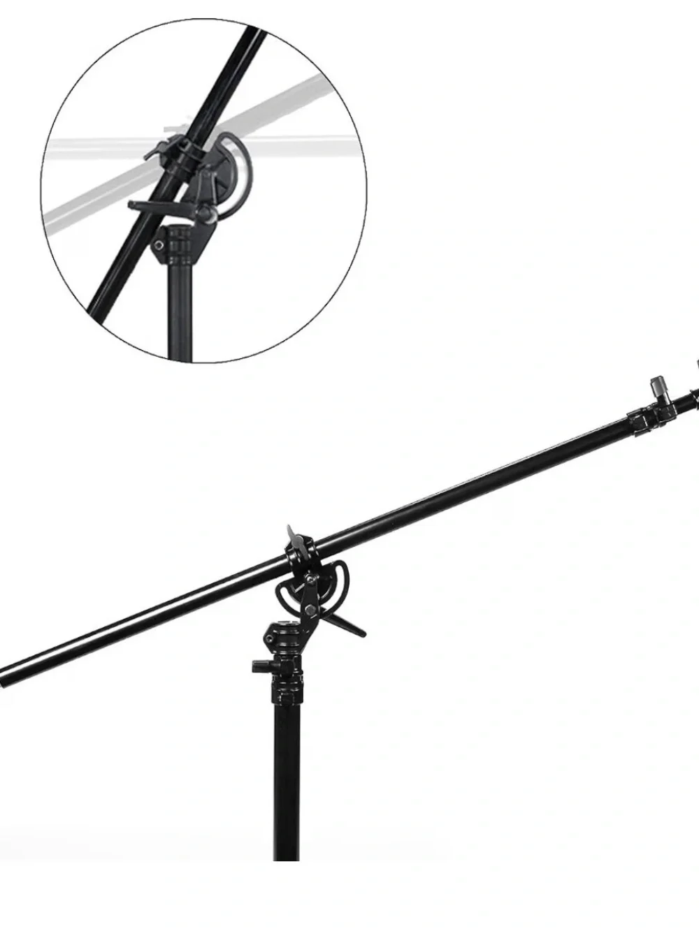 Black Photography Boom Arm Light Stand with Softbox - Unbranded